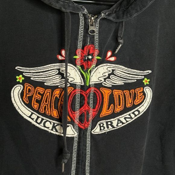 Y2K Lucky Brand Full Zip Hoodie Womens XL - Picture 3 of 7